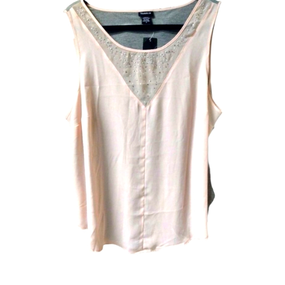 TORRID PLUS SIZE NEW SHEER SPARKLY TANK TOP.